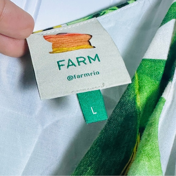 FARM Rio Green Monstera Leaf Tropical Mini Wrap Dress Size Large - Picture 5 of 10